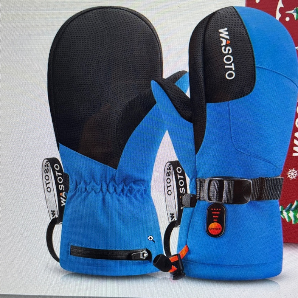 Wasato heated Kids Blue Winter Mittens-